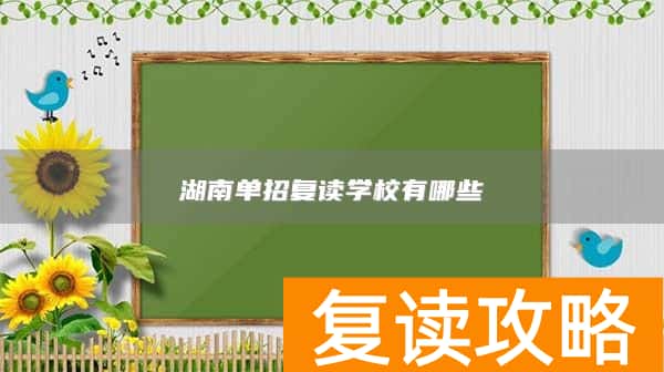 湖南单招复读学校有哪些